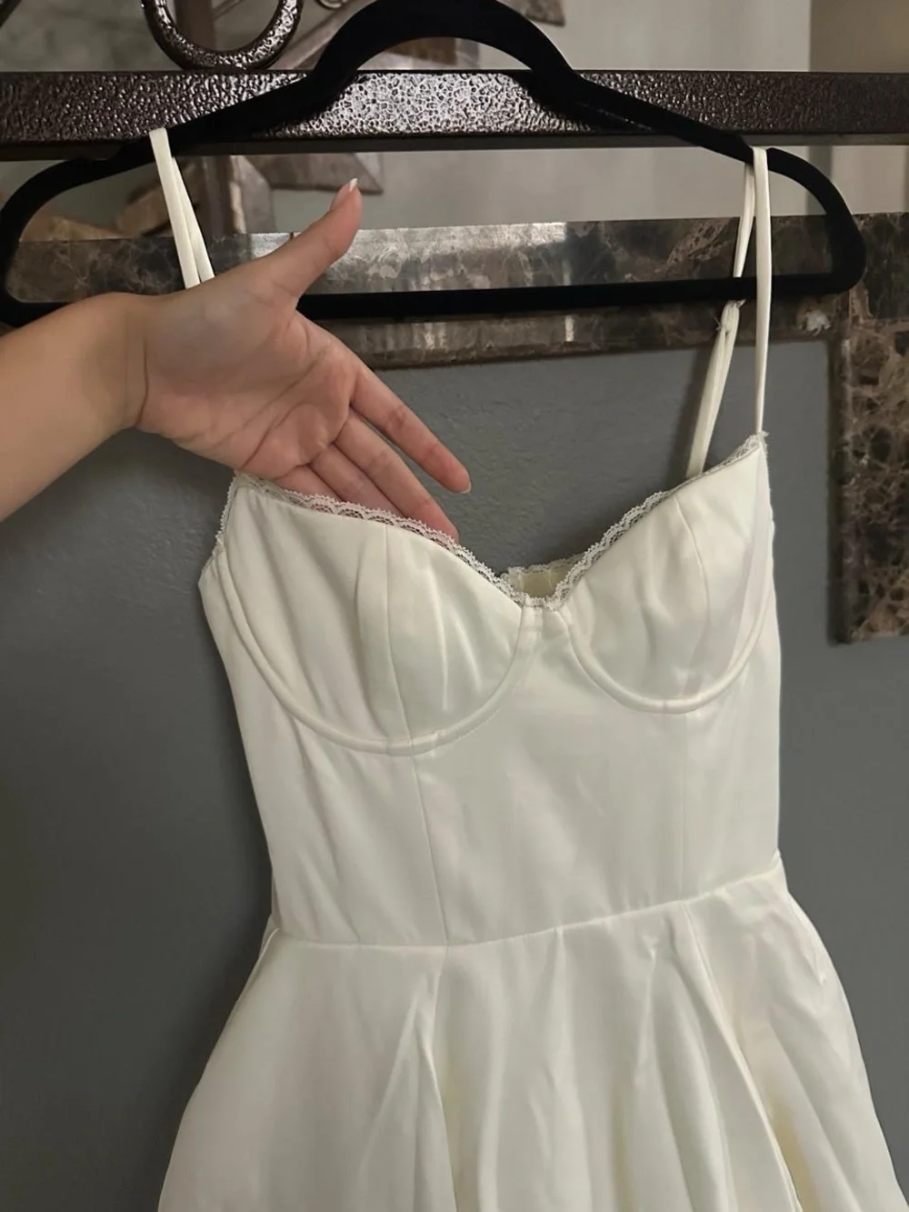 House of Cb Mademoiselle White Tulle Midi Dress